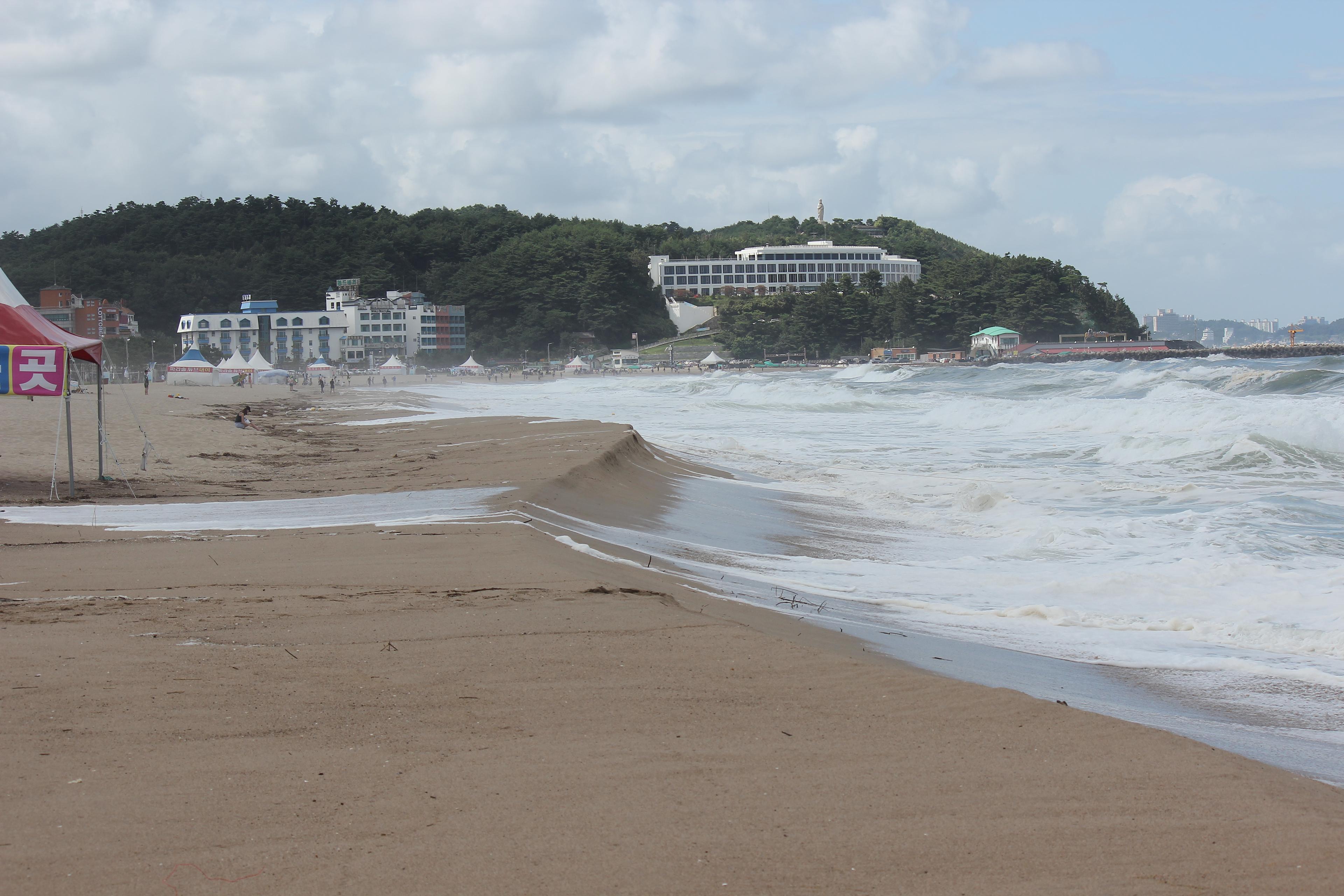 Naksan Beach in Yangyang, Gangwon Province, Korea on a clear summer day