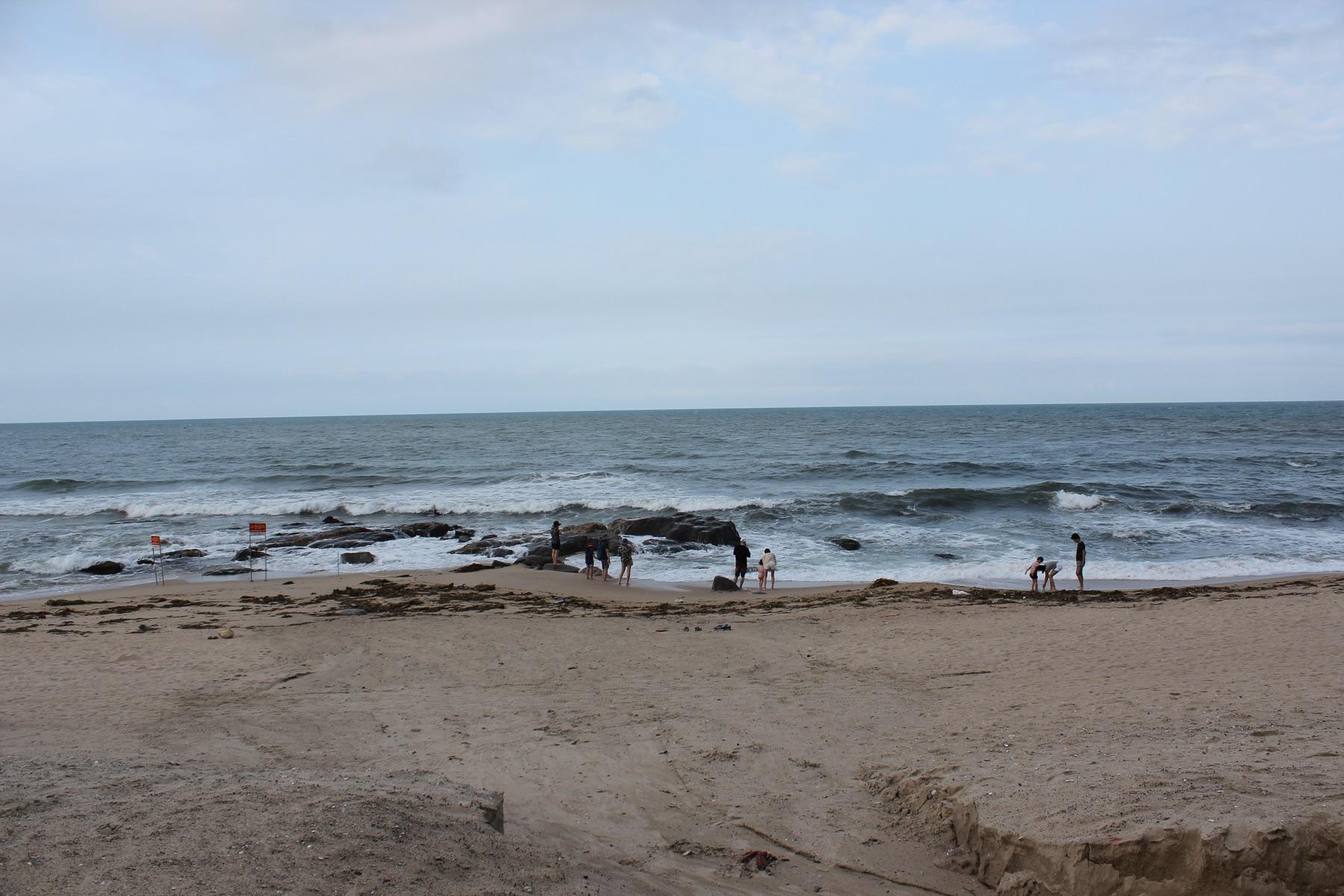 Gyeongpo Beach in Gangneung, Korea with wide sandy shore and East Sea horizon